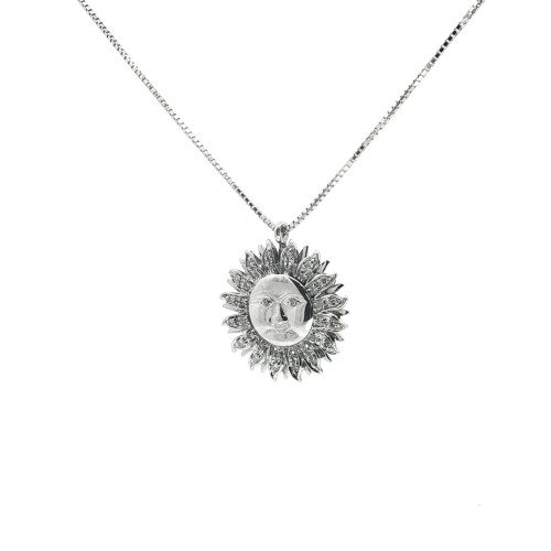 Collana Pendente SOLE Diamanti ct 0,25 Oro 18 kt