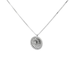 Collana Pendente Fiore Diamanti ct 0,41 Oro 18 kt 2