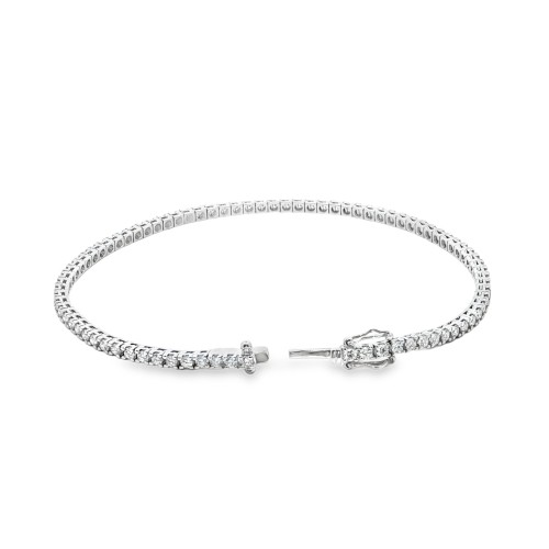 Bracciale Tennis Diamanti 4GQ 2,20 mm n° 82 pietre ct 1,80 F VS misura 18 cm Oro Bianco 18 kt 6,8 gr