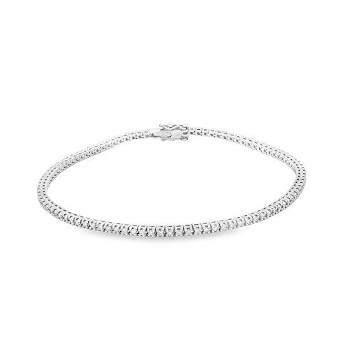 Bracciale Tennis Diamanti 4GQXL 1,72 mm n° 99 misura 175 mm pietre ct 0,71 G SI1 Oro Bianco 18 kt 6,99 gr