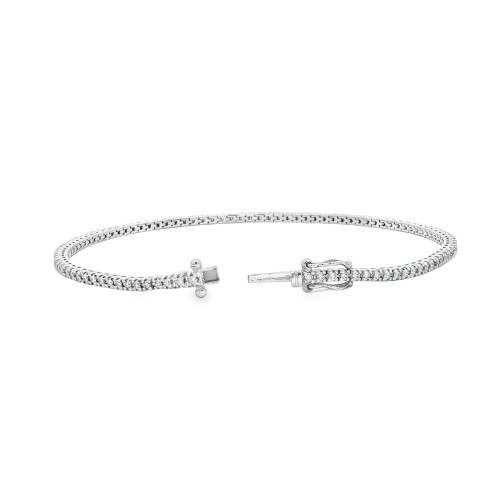 Bracciale Tennis Diamanti 4GQXL 1,72 mm n° 99 misura 175 mm pietre ct 0,71 G SI1 Oro Bianco 18 kt 6,99 gr