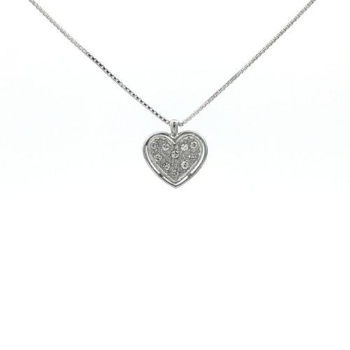 Pendente Cuore Diamanti ct 0,12 Oro 18 kt