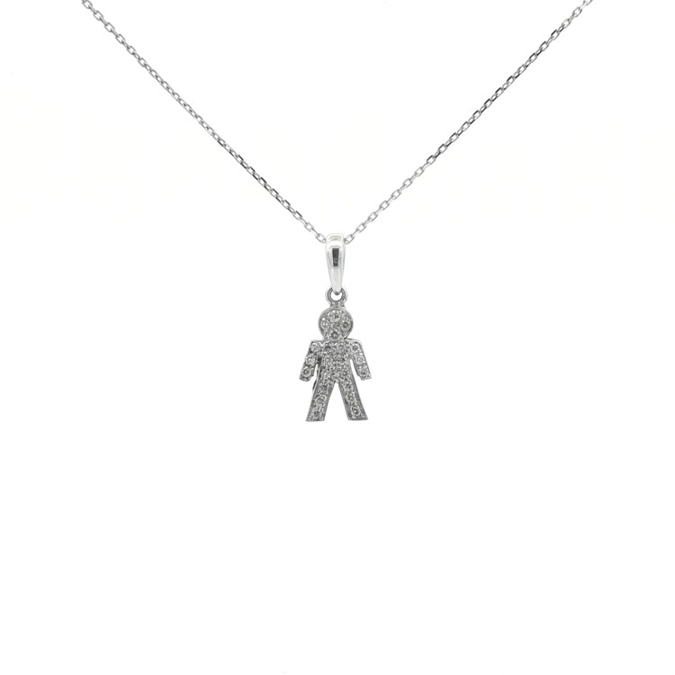 Pendente PASCIA Bambino Diamanti ct 0,15 G VS2 Oro 18 kt 2,43 gr