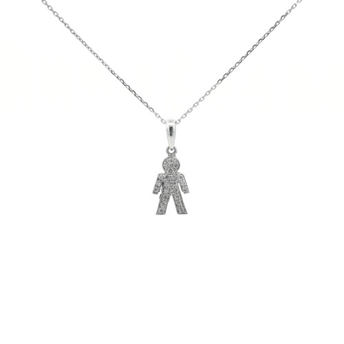 Pendente PASCIA Bambino Diamanti ct 0,15 Oro 18 kt