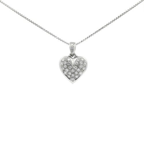 Collana Cuore Diamanti ct 0,48 F VVS Oro 18 kt 6,82