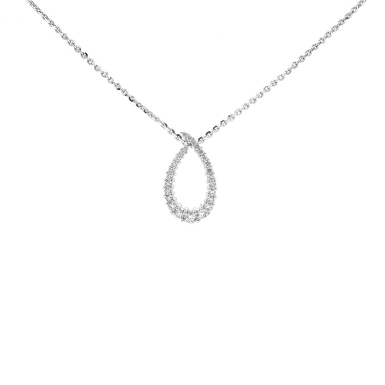 Collana Pendente Goccia Diamanti ct 0,46 Oro 18 kt
