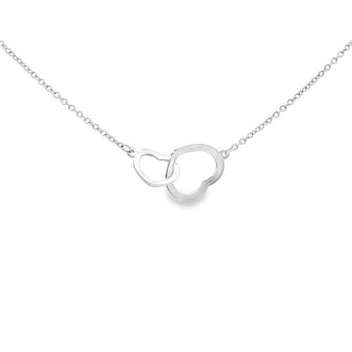 Collana Cuore con Rolò Oro Bianco misura 44 cm Oro 18 kt 2,73 gr