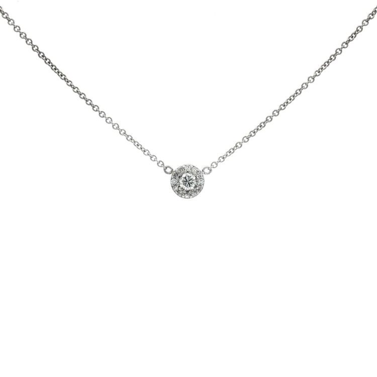 Collana Diamanti ct 0,14 + 0,07 (8/8) HG VS  Oro Bianco 18 kt 2,63 gr