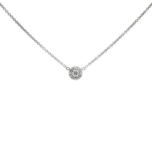 Collana Diamanti ct 0,14 + 0,07 (8/8) HG VS  Oro Bianco 18 kt 2,63 gr