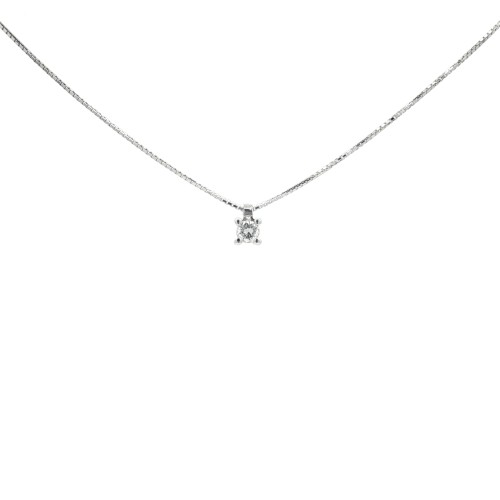 Collana Punto Luce 4GF Diamante ct 0,09 F VS ro Bianco 18 kt 1,76 gr