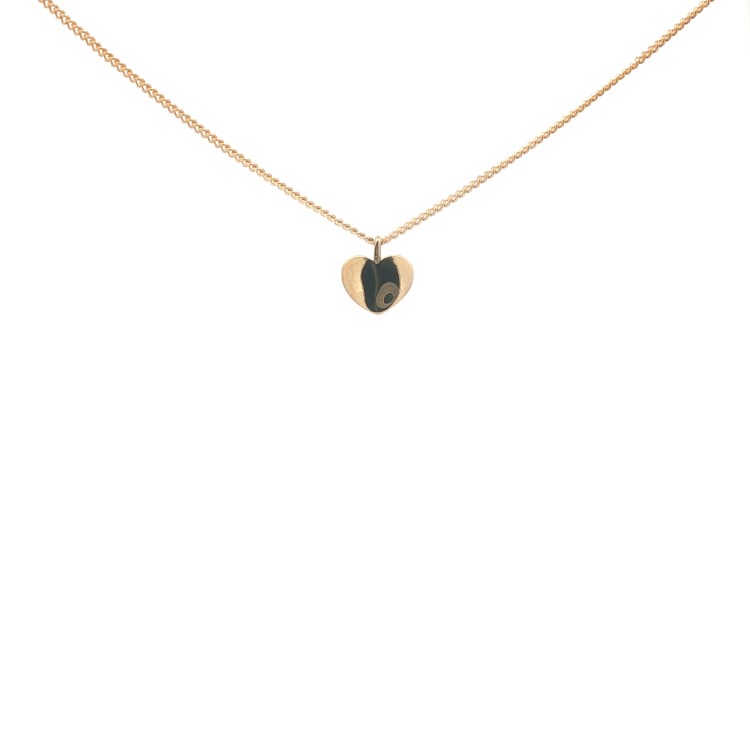 Collana Cuore maglia Grumetta misura 40,5 e 44  cm Oro Giallo 18 kt 2,86 gr