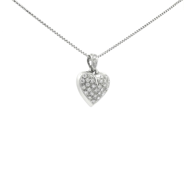 Collana Cuore Diamanti ct 0,48 F VVS Oro 18 kt 6,82