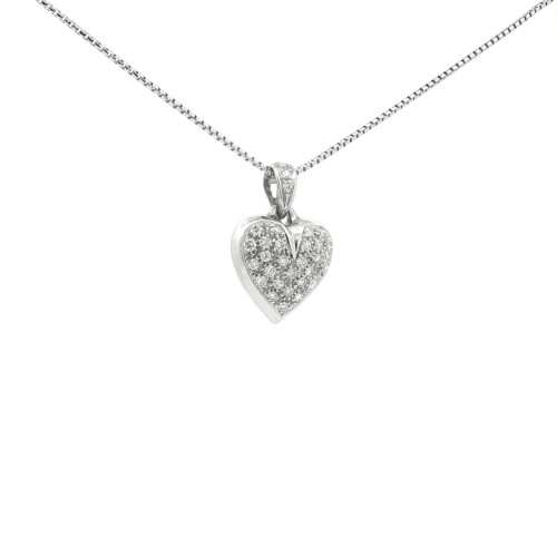 Collana Cuore Diamanti ct 0,48 F VVS Oro 18 kt 6,82