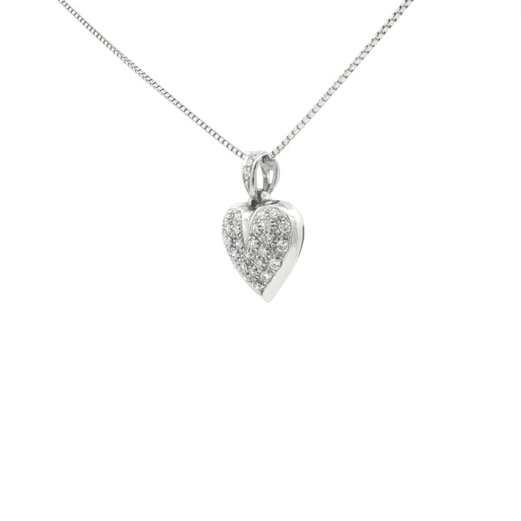 Collana Cuore Diamanti ct 0,48 F VVS Oro 18 kt 6,82