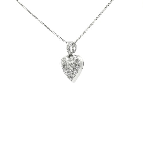 Collana Cuore Diamanti ct 0,48 Oro 18 kt