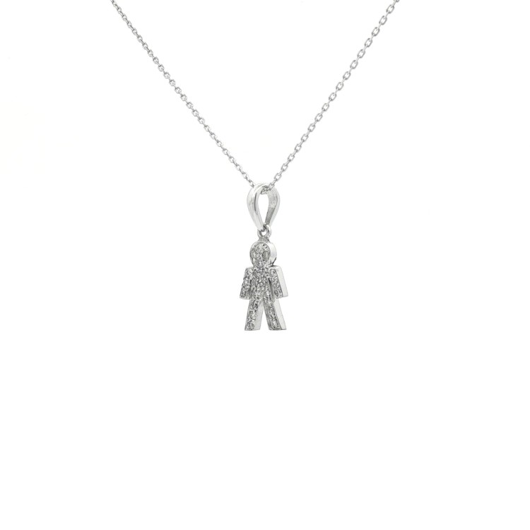 Pendente PASCIA Bambino Diamanti ct 0,15 Oro 18 kt