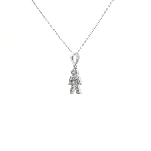 Pendente PASCIA Bambino Diamanti ct 0,15 Oro 18 kt