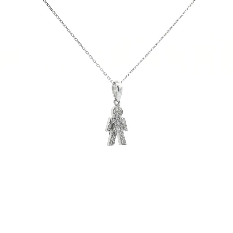 Pendente PASCIA Bambino Diamanti ct 0,15 Oro 18 kt