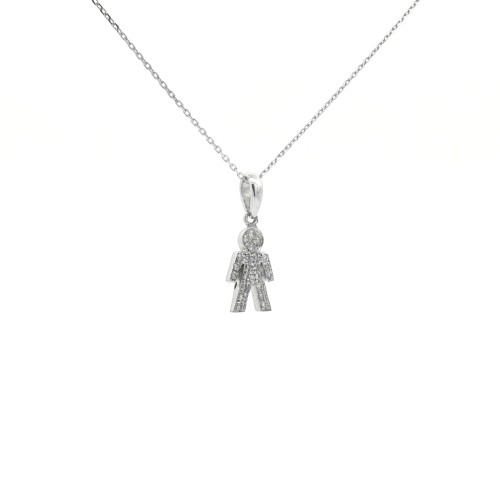 Pendente PASCIA Bambino Diamanti ct 0,15 G VS2 Oro 18 kt 2,43 gr