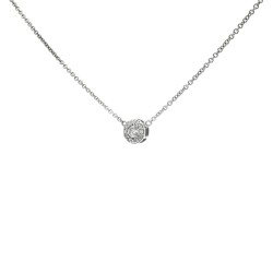 Collana Diamanti ct 0,14 + 0,07 (8/8) HG VS  Oro Bianco 18 kt 2,63 gr 2