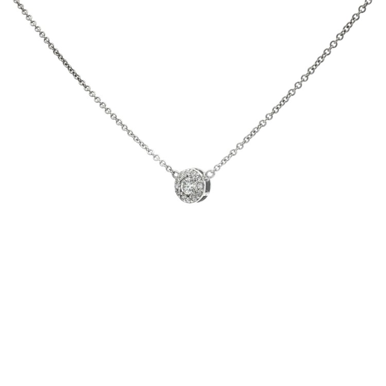Collana Diamanti ct 0,14 + 0,07 (8/8) HG VS  Oro Bianco 18 kt 2,63 gr