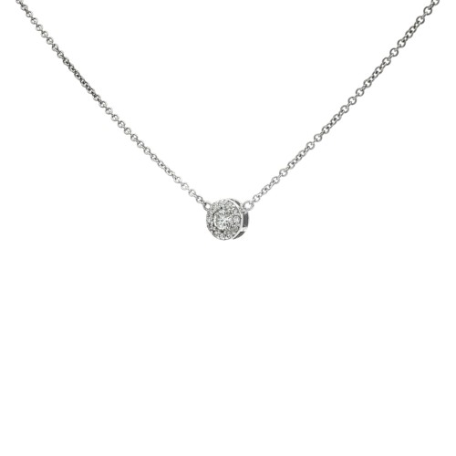 Collana Diamanti ct 0,14 + 0,07 (8/8) HG VS  Oro Bianco 18 kt 2,63 gr