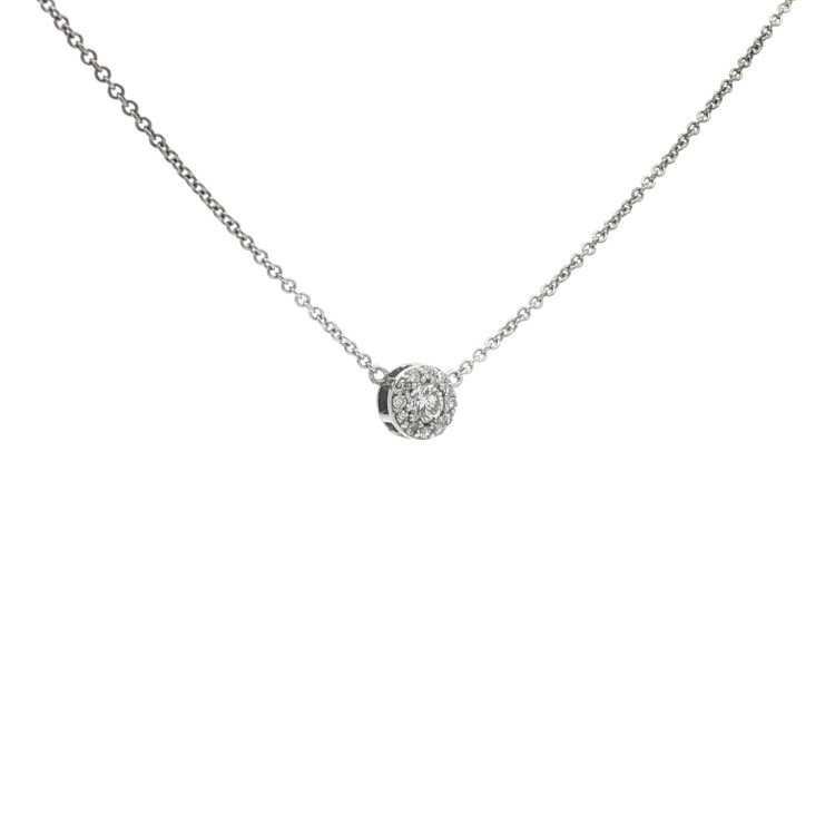 Collana Diamanti ct 0,14 + 0,07 (8/8) HG VS  Oro Bianco 18 kt 2,63 gr