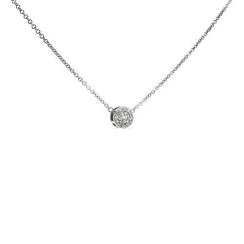Collana Diamanti ct 0,14 + 0,07 (8/8) HG VS  Oro Bianco 18 kt 2,63 gr