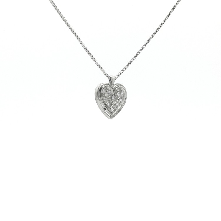 Pendente Cuore Diamanti ct 0,12 Oro 18 kt