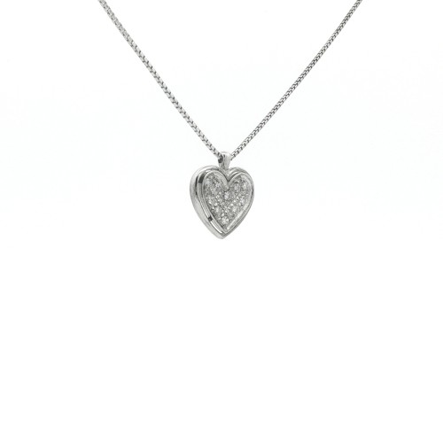 Pendente Cuore Diamanti ct 0,12 Oro 18 kt