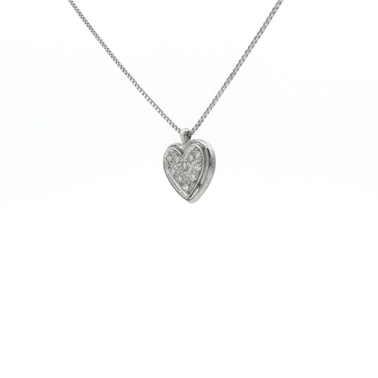 Pendente Cuore Diamanti ct 0,12 Oro 18 kt
