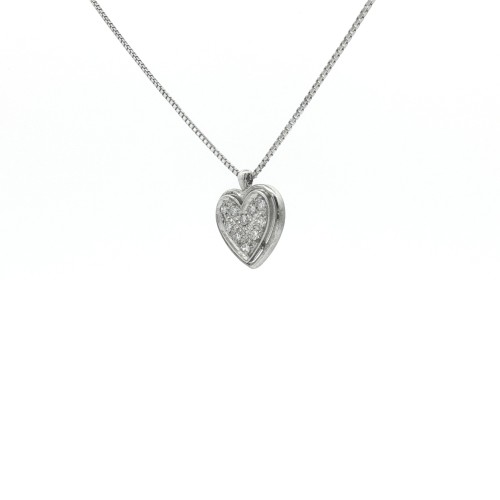Collana Cuore Diamanti ct 0,12 F VS 8/8 Oro 18 kt 3,65
