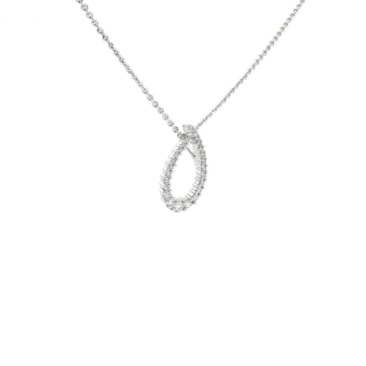 Collana Pendente Goccia Diamanti ct 0,46 Oro 18 kt