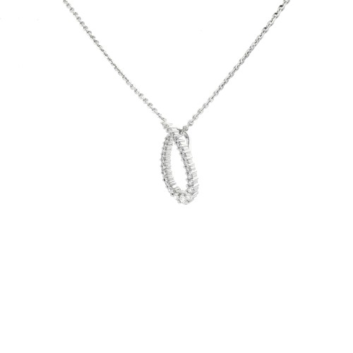 Collana Pendente Goccia Diamanti ct 0,46 Oro 18 kt