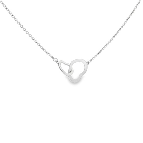 Collana Cuore con Rolò Oro Bianco misura 44 cm Oro 18 kt 2,73 gr