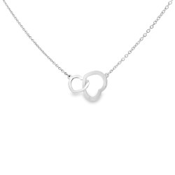 Collana Cuore con Rolò Oro Bianco misura 44 cm Oro 18 kt 2,73 gr 2
