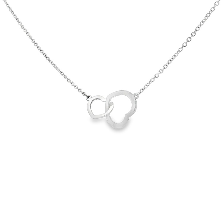 Collana Cuore con Rolò Oro Bianco misura 44 cm Oro 18 kt 2,73 gr