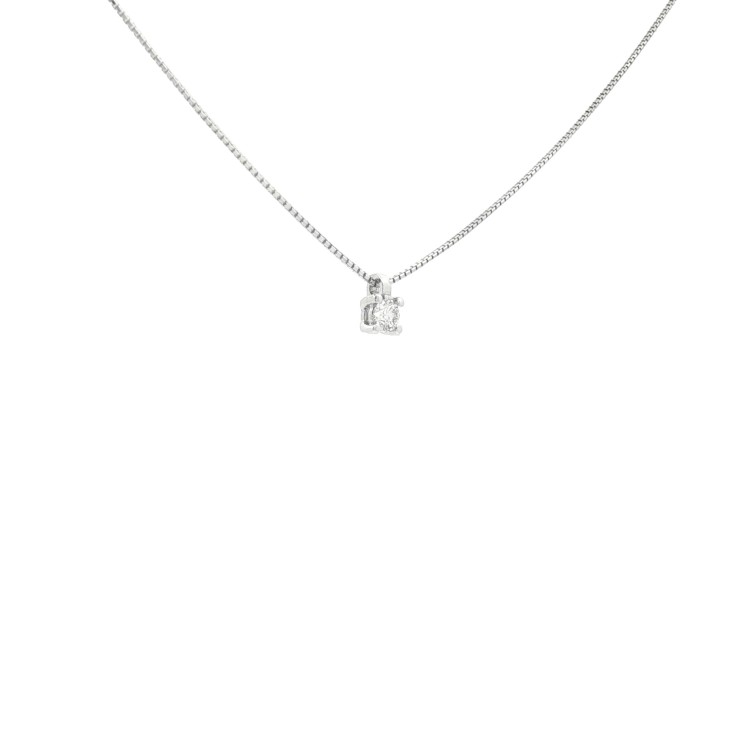 Collana Punto Luce 4GF Diamante ct 0,10 E VS oro Bianco 18 kt 1,69 gr