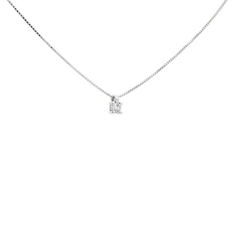 Collana Punto Luce 4GF Diamante ct 0,09 F VS ro Bianco 18 kt 1,76 gr