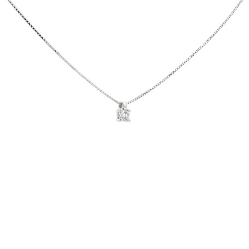 Collana Punto Luce 4GF Diamante ct 0,09 F VS ro Bianco 18 kt 1,76 gr