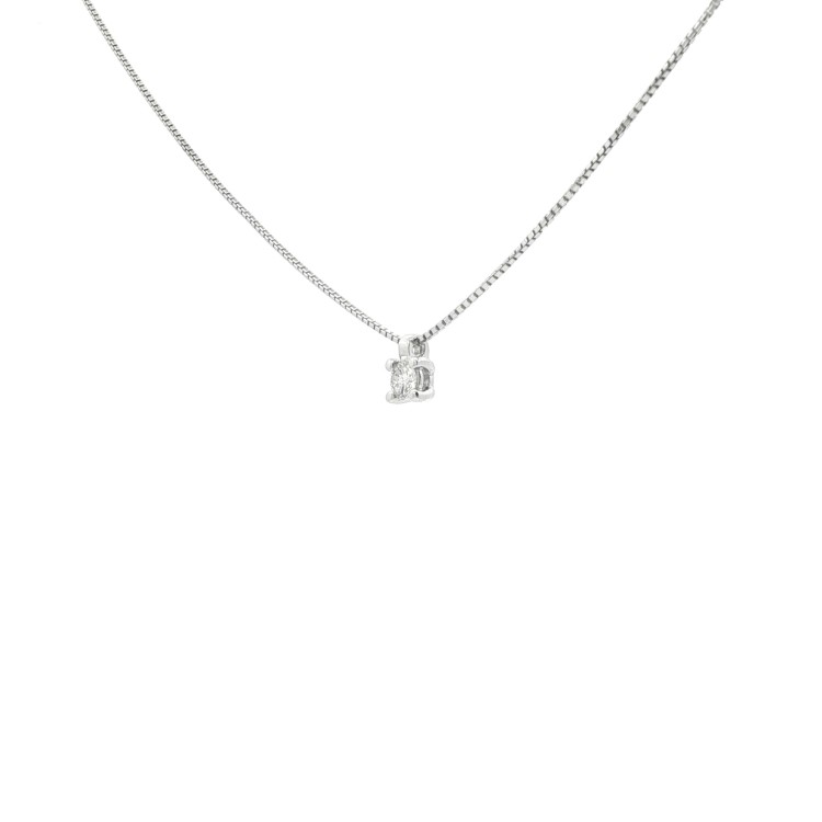 Collana Punto Luce 4GF Diamante ct 0,09 F VS ro Bianco 18 kt 1,76 gr