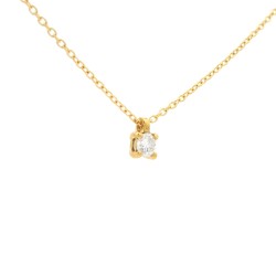 Collana Punto Luce 4GFG Diamante ct 0,14 F VS Oro Giallo 18 kt  1,69 gr 2