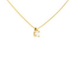 Collana Punto Luce 4GFG Diamante ct 0,13 G VS Oro Giallo 18 kt  2,14 gr 2