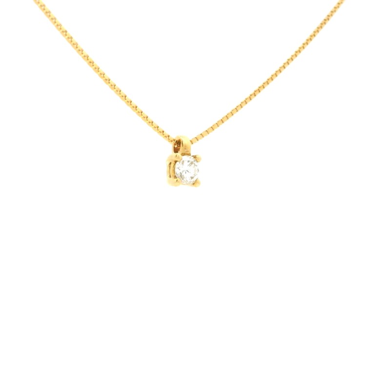 Collana Punto Luce 4GFG Diamante ct 0,13 G VS Oro Giallo 18 kt  2,14 gr