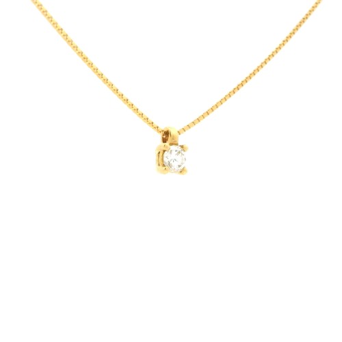 Collana Punto Luce 4GFG Diamante ct 0,13 G VS Oro Giallo 18 kt  2,14 gr