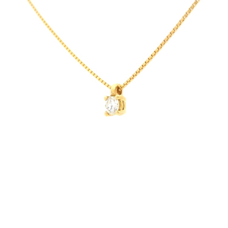 Collana Punto Luce 4GFG Diamante ct 0,13 F SI Oro Giallo 18 kt  2,14 gr