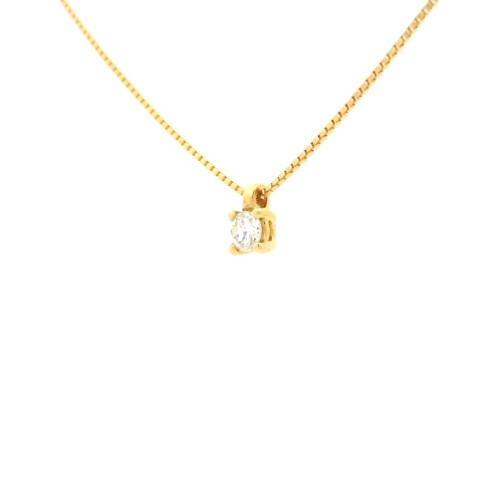 Collana Punto Luce 4GFG Diamante ct 0,13 G VS Oro Giallo 18 kt  2,14 gr