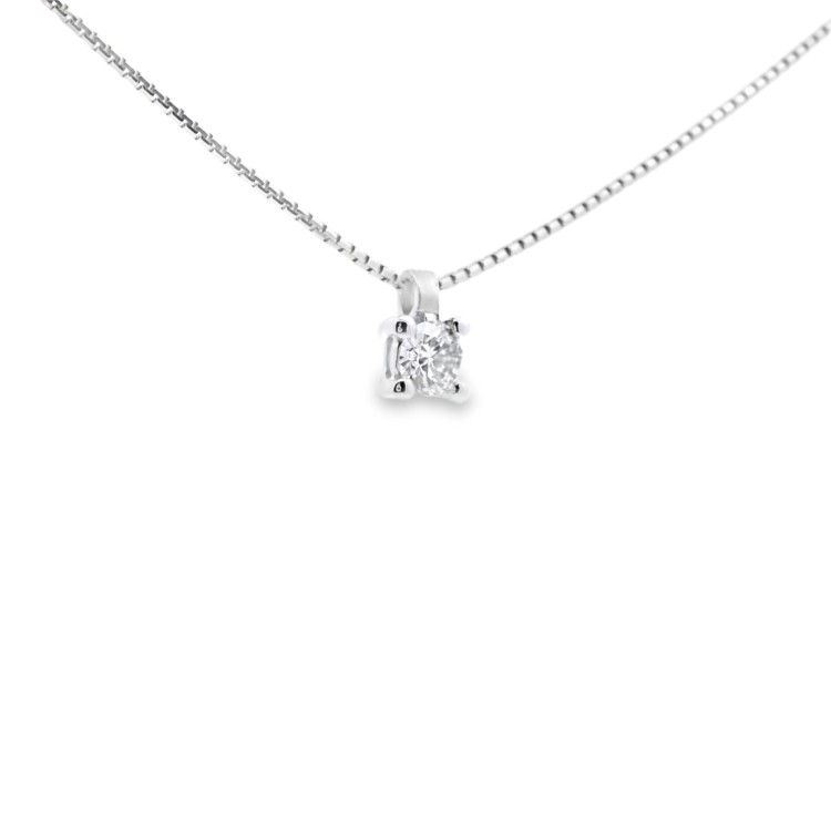 Collana Punto Luce 4GF Diamante ct 0,11 E VS Oro Bianco 18 kt 1,72 gr