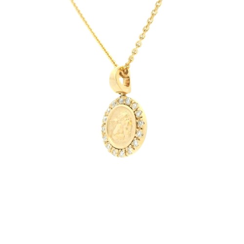 Collana con Medaglia ANGELO Oro 18 kt