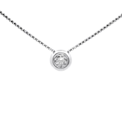 Collana Punto Luce Cuore Griffe Diamante ct 0,24 F VS Oro 18 kt 2,73  gr